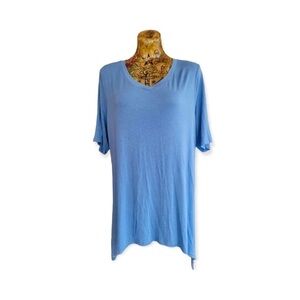 LOGO Lori Goldstein tunic top PLUS SIZE 2X short sleeve blue